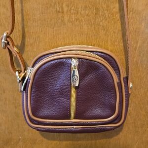 Valentina Purple Leather Crossbody Bag